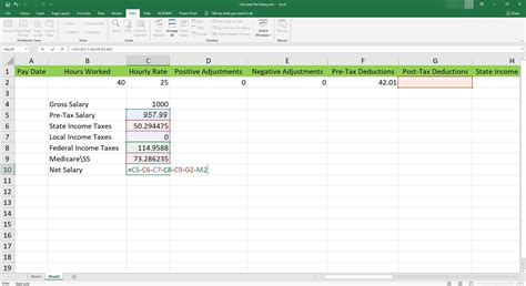 Calculate Net Salary Using Microsoft Excel