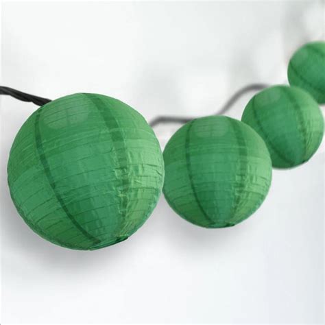 Closeout 4 Emerald Green Round Shimmering Nylon Lantern Party String