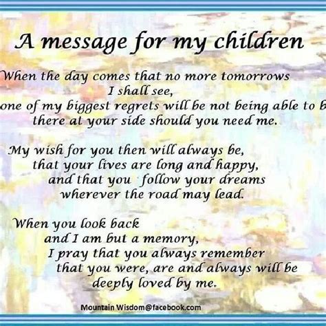 A Mothers Last Wish For Her Kids Crafts Mother Quotes My Children