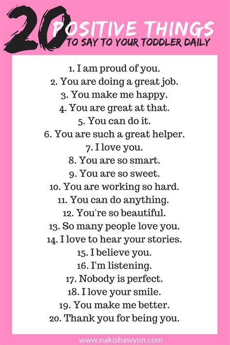 20 Positive Things To Say To Your Toddler