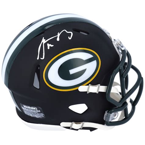 Aaron Rodgers Green Bay Packers Autographed Riddell Black Matte Alternate Speed Mini Helmet