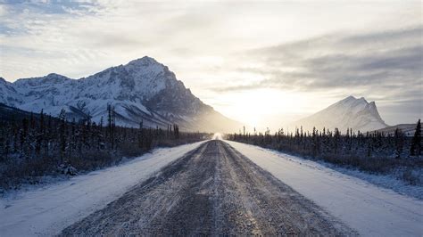 Winter Road Mountains 4k Hd Nature 4k Wallpapers Images