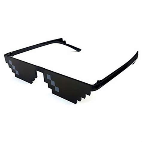 Deal With It Glasses Thug Life Pixel 8 Bit Sunglasses Black Womens
