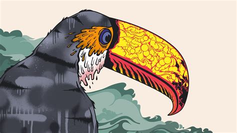 Toucans Art Psychedelic Color Vector Animals Birds
