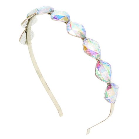 iridescent gem headband claire s us