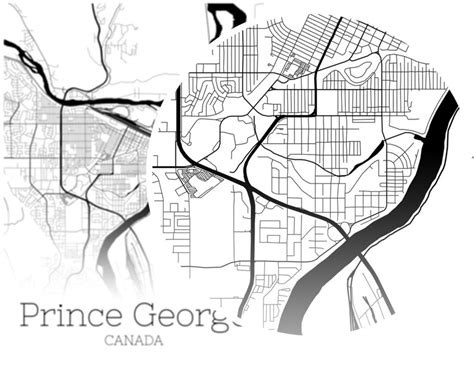 Prince George Map Instant Download Prince George Canada City Etsy