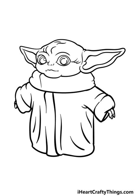 Baby Yoda Drawing How To Draw Baby Yoda Step By Step