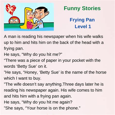 Funny Stories Frying Pan Funny Stories Learn English Learning English Online