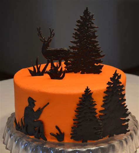 Deer Silouhette Hunting Cake Hunting Birthday Cakes Birthday Cakes