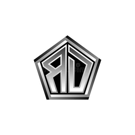 Rd Logo Monogram Silver Geometric Modern Design Stock Vector