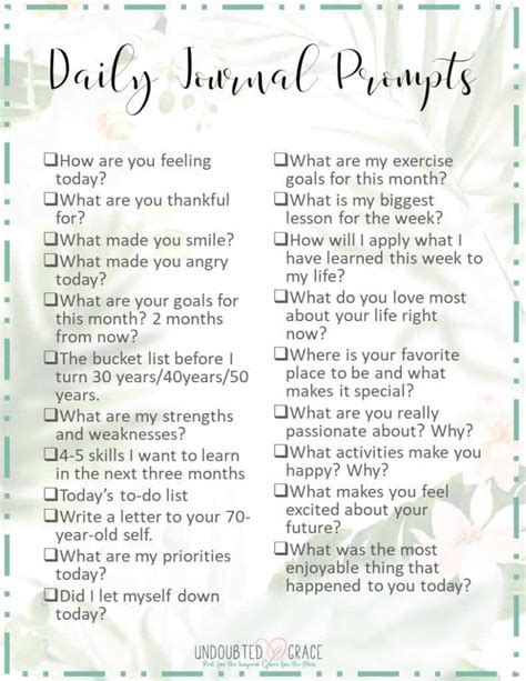 Things To Write In Your Journal Ultimate Printable Journal Prompts