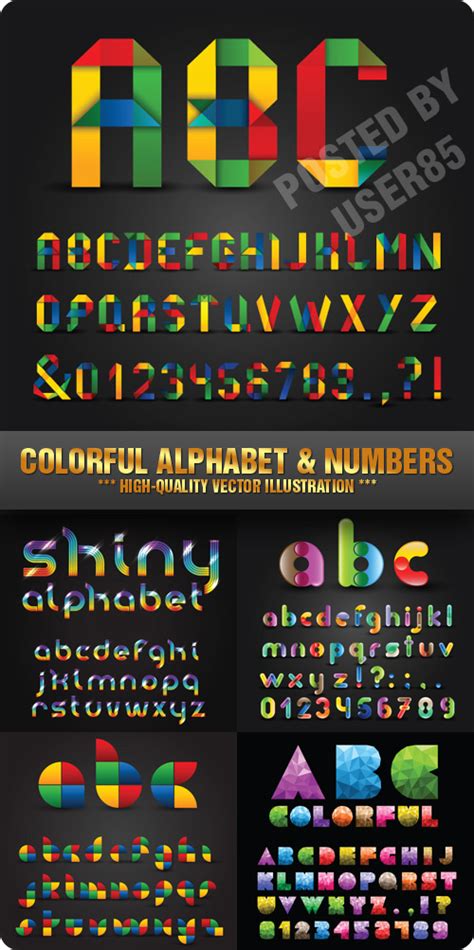 Stock Vector Colorful Alphabet And Numbers Gfxtra