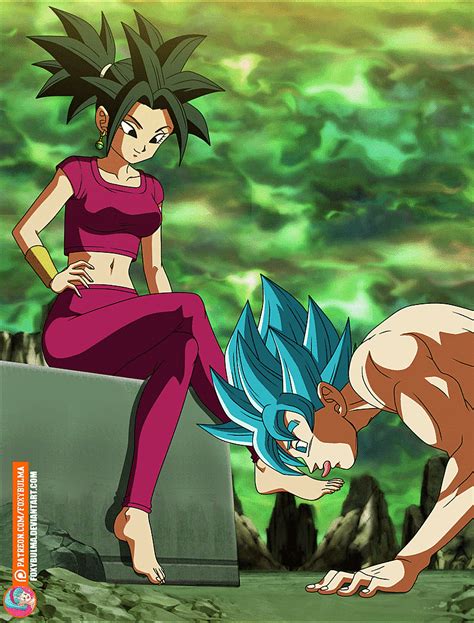 Goku Worshipping Kefla S Feet GIF Animation By FoxyBulma On DeviantArt Anime Fan Art