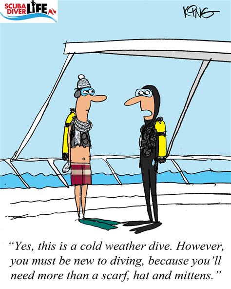 Scuba Cartoon Cold Water Diving • Scuba Diver Life