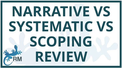 Narrative Vs Systematic Vs Scoping Review Whats The Difference Youtube