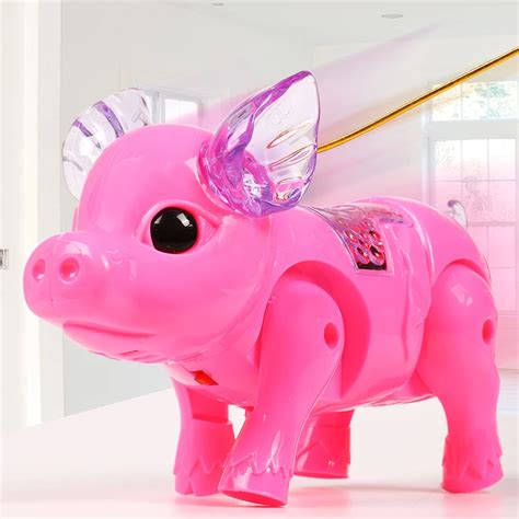 Cute Walking Pig Toys For Boys Girls Led Light Glow Electric Music Pig