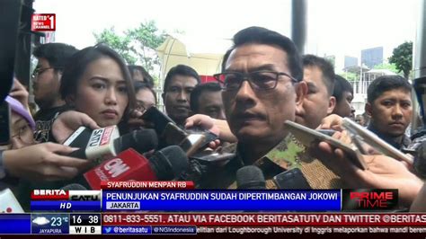 Ditunjuknya Syafruddin Sebagai Menteri Pan Rb Sudah Dipikirkan Jokowi