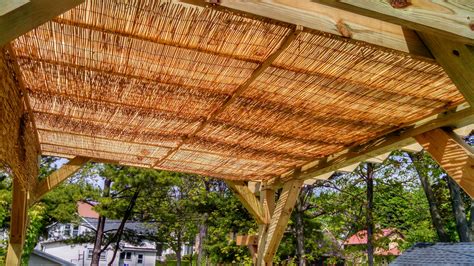 Incredible Bamboo Waterproof Pergola Roof Ideas References