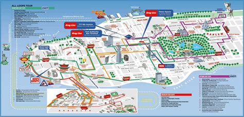 Large Detailed Printable Tourist Attractions Map Of Manhattan New York