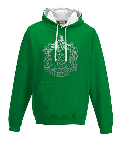Harry Potter Slytherin House Quidditch Hoodie In Greenand White By