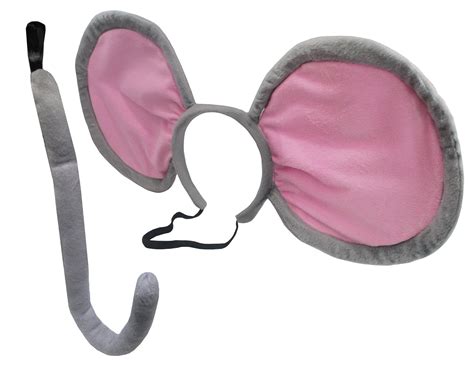 Jumbo Mouse Kit Giant Ears Headband Tail Costume Accessory One Size