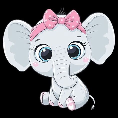 An Elephant With A Pink Bow Sitting On Top Of It S Head And Looking At