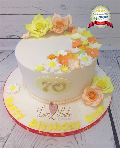 Check out this pastel floral cake and see more inspirational photos on theknot.com. Yellow and Pastel Flower Cake by Love2bake - March 2018 ...
