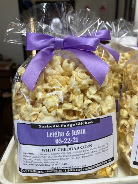 Custom Gourmet Popcorn Party Favor Bags Wedding Favor Popcorn Etsy