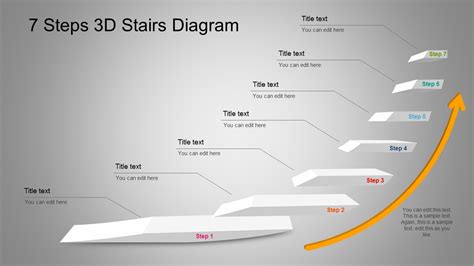7 Step 3d Stairs Diagram For Powerpoint
