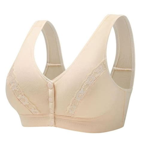 Womens Front Close Bra Full Figure Underwire Plus Size Seamless Unlined Bra For Large Bust