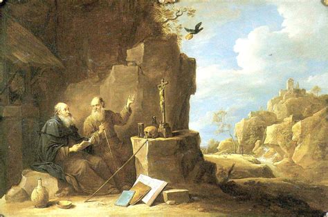 David Teniers Ii Saint Anthony Abbot Meets Saint Paul The Hermit