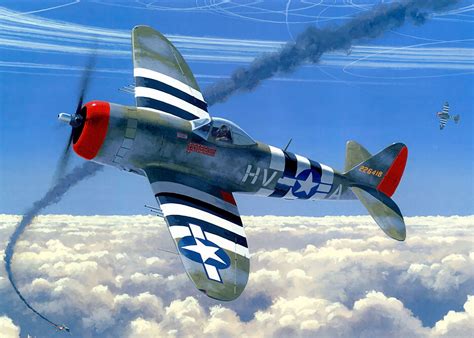 Usaf Republic P 47 Thunderbolt Wwii Fighter Planes Aircraft Art