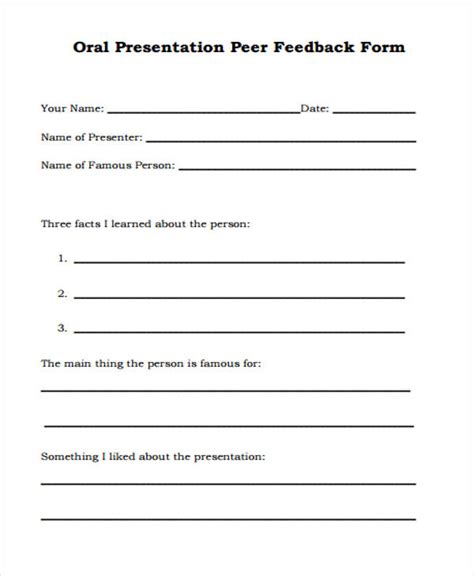Presentation Feedback Forms Great Professionally Designed Templates