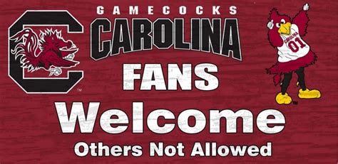 South Carolina Gamecocks Wood Sign Fans Welcome 12x6 Detroit Game Gear