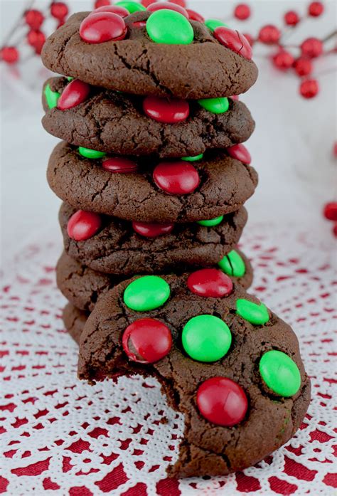 Chocolate Mandm Christmas Cookies Two Sisters