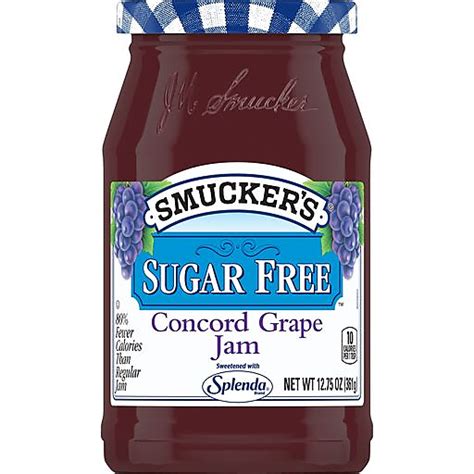 Smuckers Jam Sugar Free Concord Grape Peanut Butter Jelly