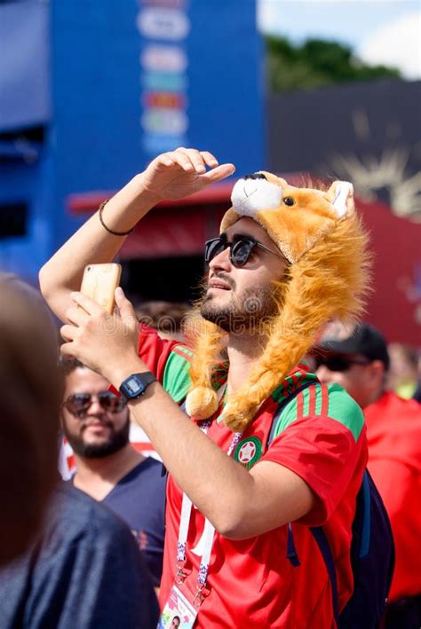 Football Fans Of Morocco At The World Cup In Russia Editorial Stock