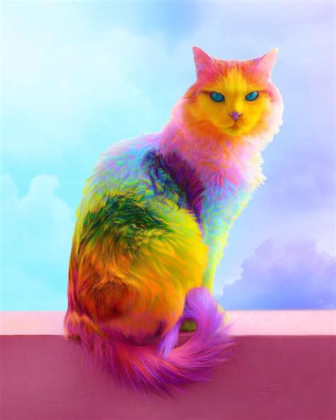 Le Chat Arc En Ciel 🌈😽 Animals Beautiful Cute Animal Drawings Cute Cats
