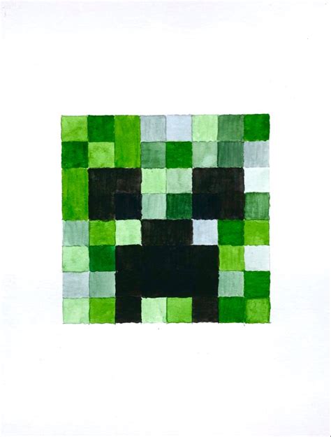 Minecraft Creeper Watercolor 2020