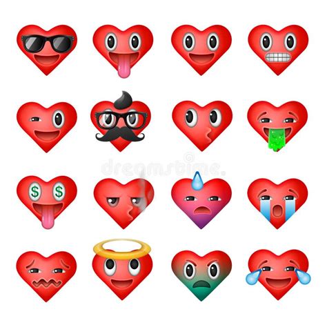 Sistema De Emoticons Sonrientes Lindos Diseño Plano Del Emoji