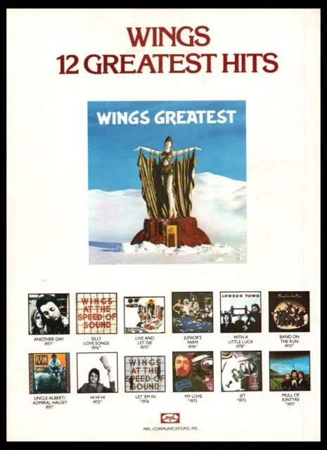 1979 Wings Greatest Hits Paul Mccartney Print Ad Mini Poster Man Cave