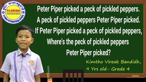 Tongue Twister For Kids Peter Piper Picked Youtube