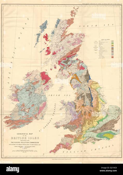 Geological Map Of The British Isles By Edward Beststanford 1874 Stock