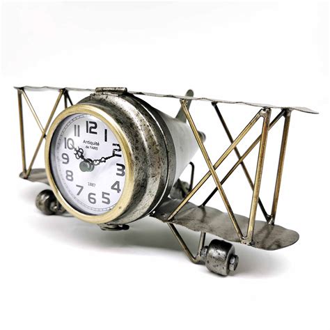 Metal Airplane Table Clock Boxman