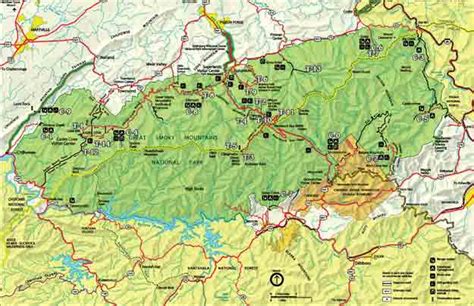 Map Of Smoky Mountains Color 2018