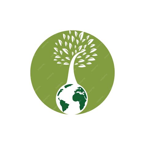 Premium Vector Globe Tree Vector Logo Design Template