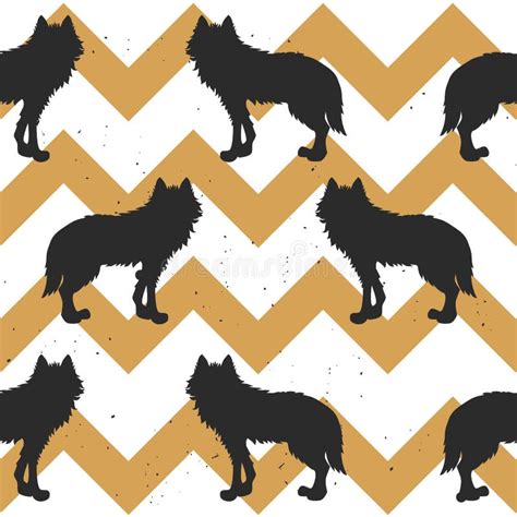 Wolf Cool Seamless Pattern Stock Vector Illustration Of Background
