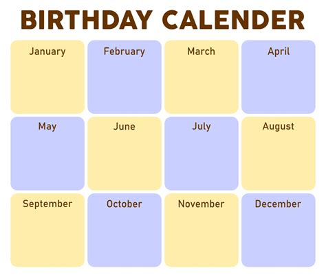 Birthday Calendar Template For Office Qbirthdayk