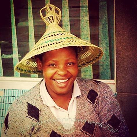 Girl Wearing The Traditional Basotho Hat Or Mokorotlo Maseru In