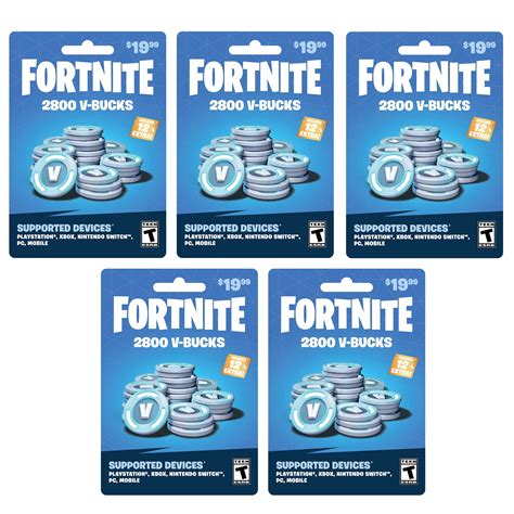 Fortnite 14000 V Bucks 5 X 1999 Cards 9995 Physical Cards Gearbox